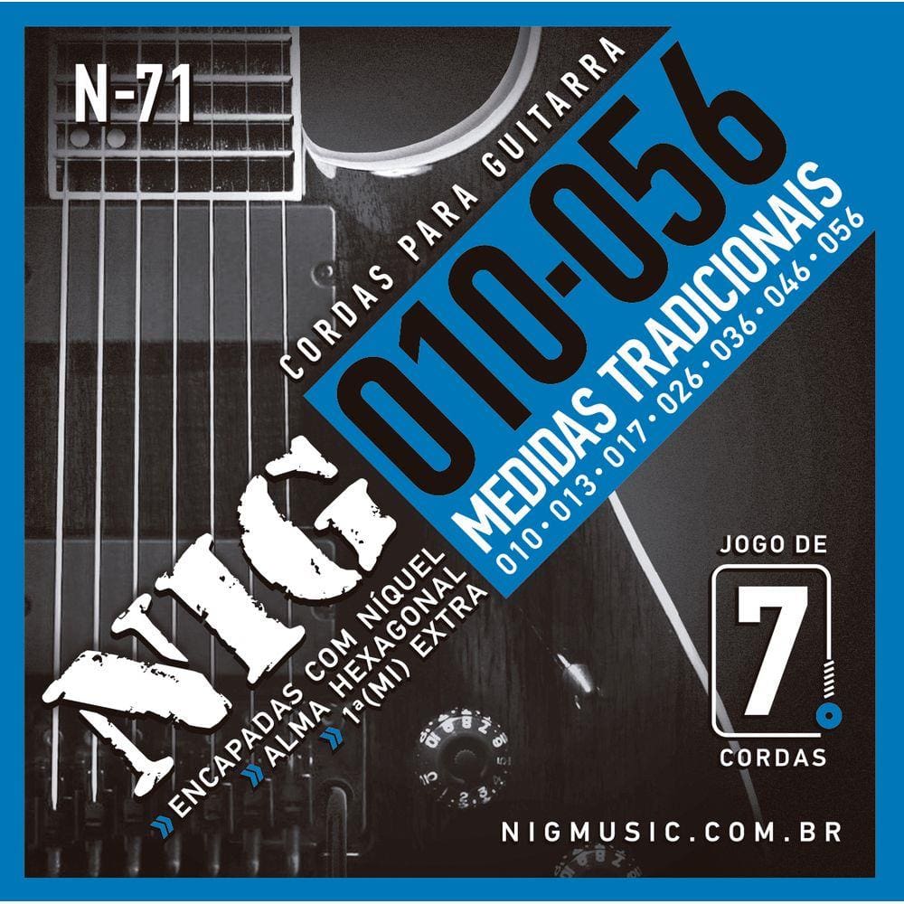 Encordoamento Guitarra Nig N71 010/056 7Cordas