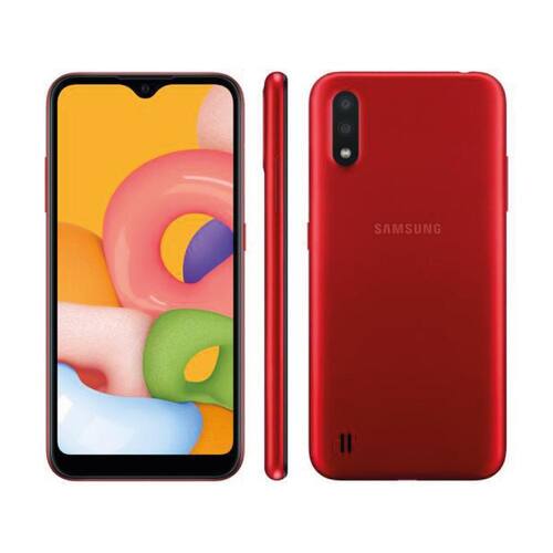 Smartphone Samsung Galaxy A01 32GB 2GB RAM Câmera Dupla 13MP Tela 5.7" - Vermelho