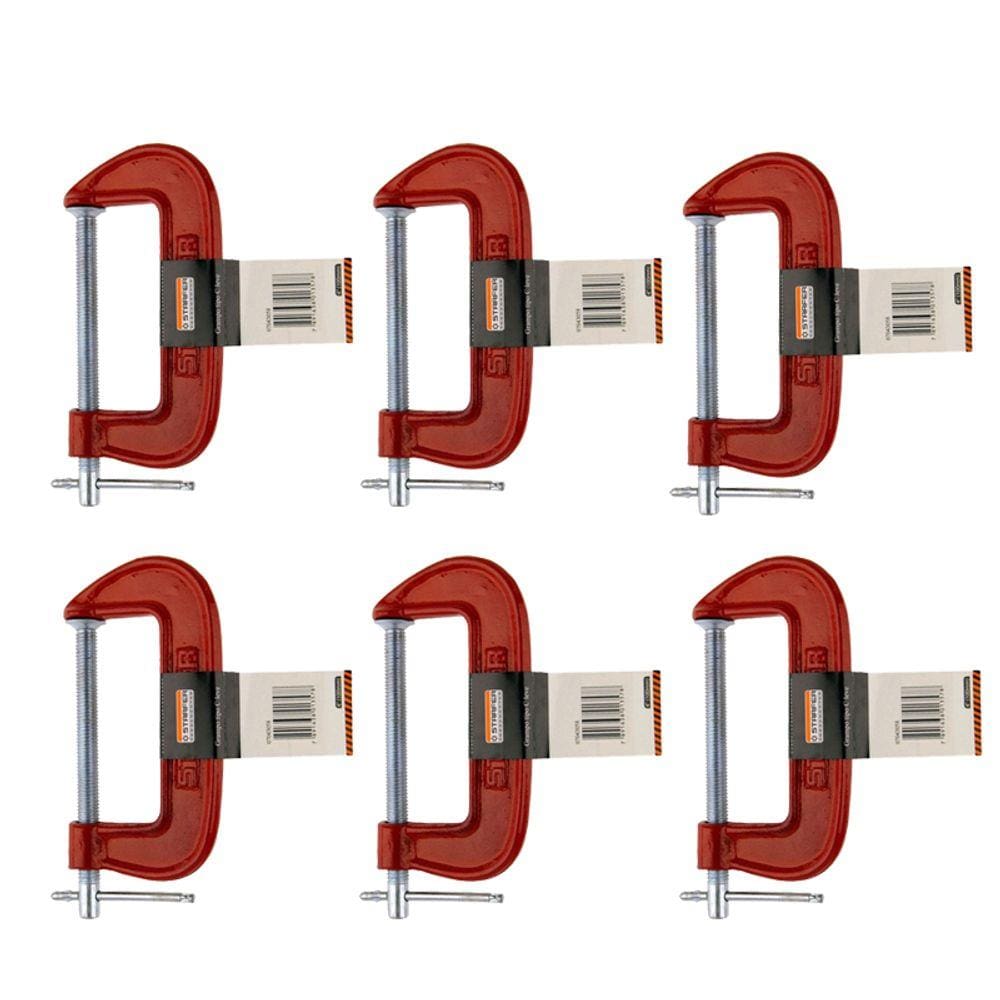 Kit 6 Grampos Tipo C Marceneiro Leve 4 Polegadas Starfer