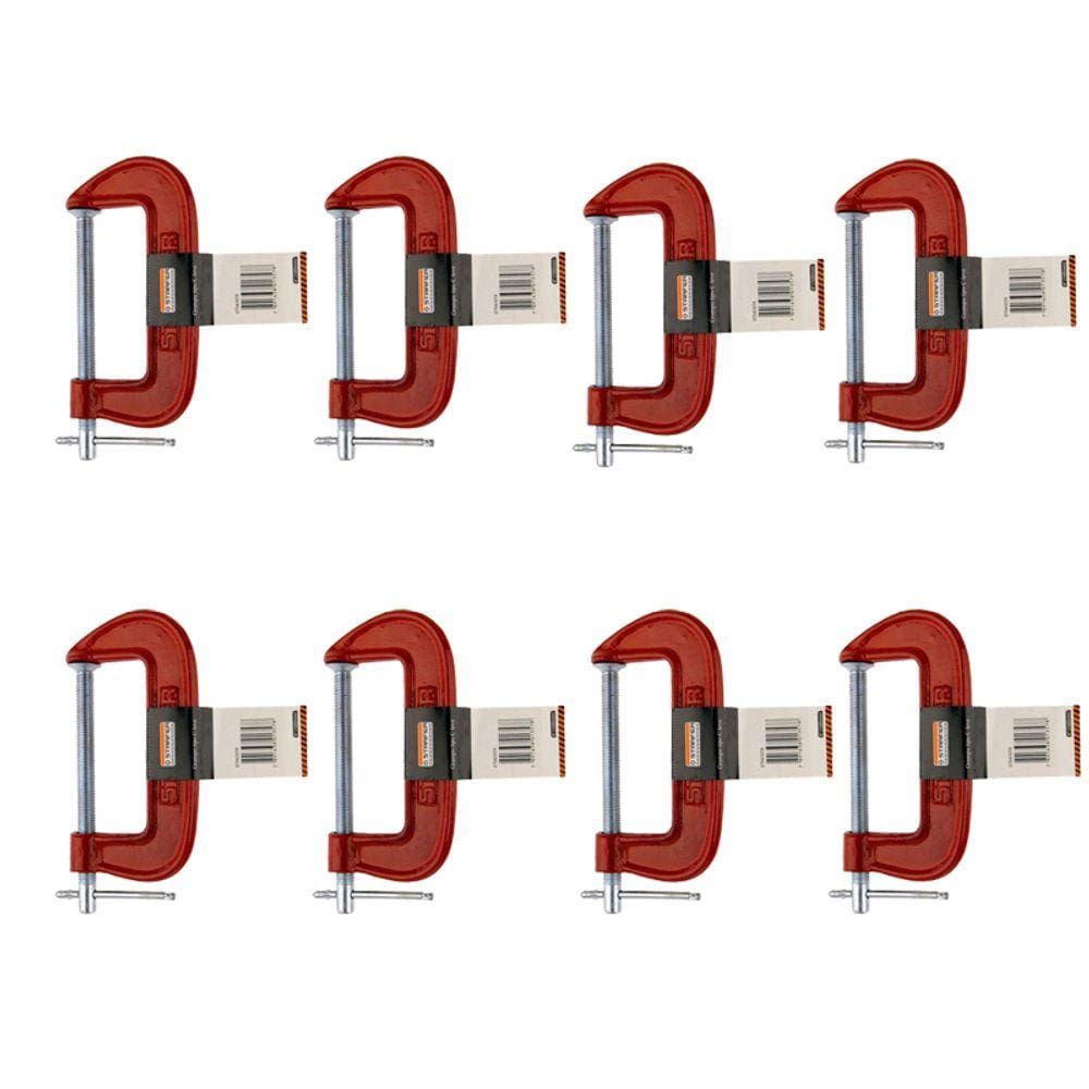 Kit 8 Grampos Tipo C Marceneiro Leve 4 Polegadas Starfer