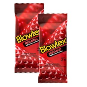 Kit Preservativos 2 pacotes Blowtex Morango - 6 unidades