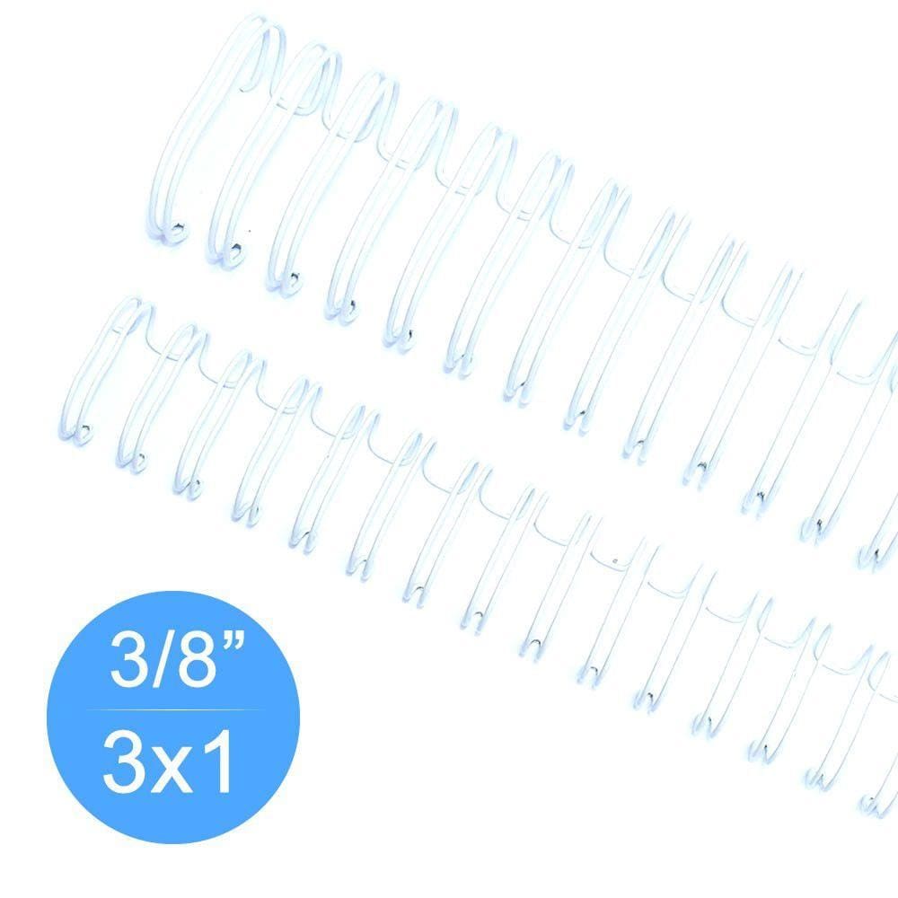 Wire-o Garra Duplo Anel 3/8 para 60 fls Carta 3x1 Branco 100 und