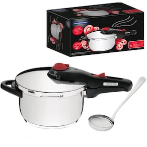 Panela de Pressão Tramontina Solar Aço Inox 4,5 + Concha Havana inox