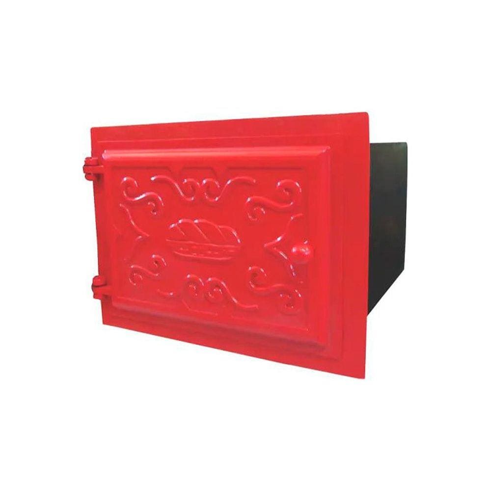 Forno Ferro Fundido Porta De Ferro Vermelho 48x35x30cm P