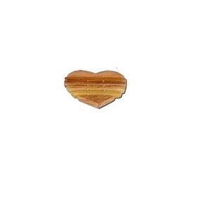 Descanso De Panela De Pau Madeira Modelo Coração 21x16 Cm