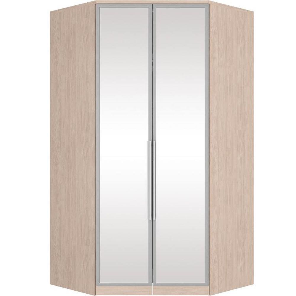 Guarda Roupa Roupeiro Canto Closet 2 portas espelho Diamante