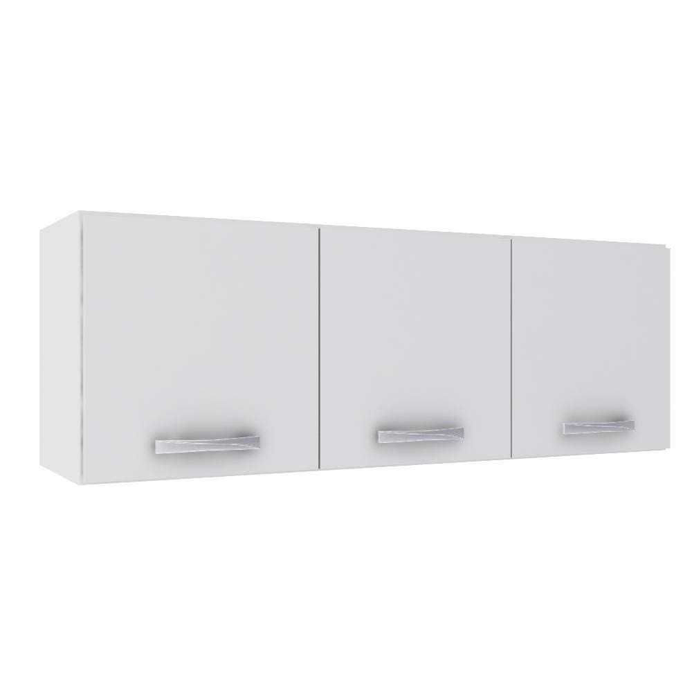 Armário Aéreo Light 120cm 3 Portas Branco Novo Tempo