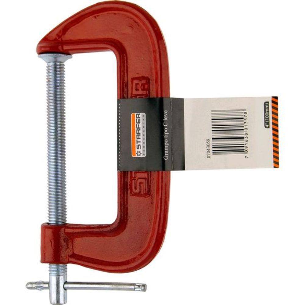 Kit Com 10 Grampos Tipo C Leve 3 Polegadas Starfer