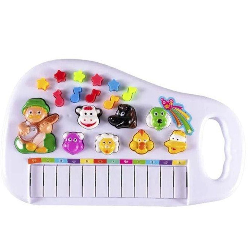 Piano Bebê Teclado Infantil Musical Amiguinhas Brinquedo em