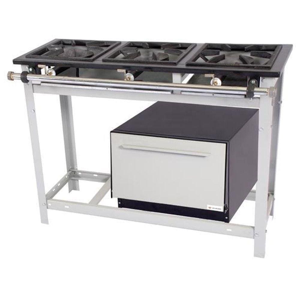 Fogão 3 Bocas Venâncio Com Forno Preto - E3f