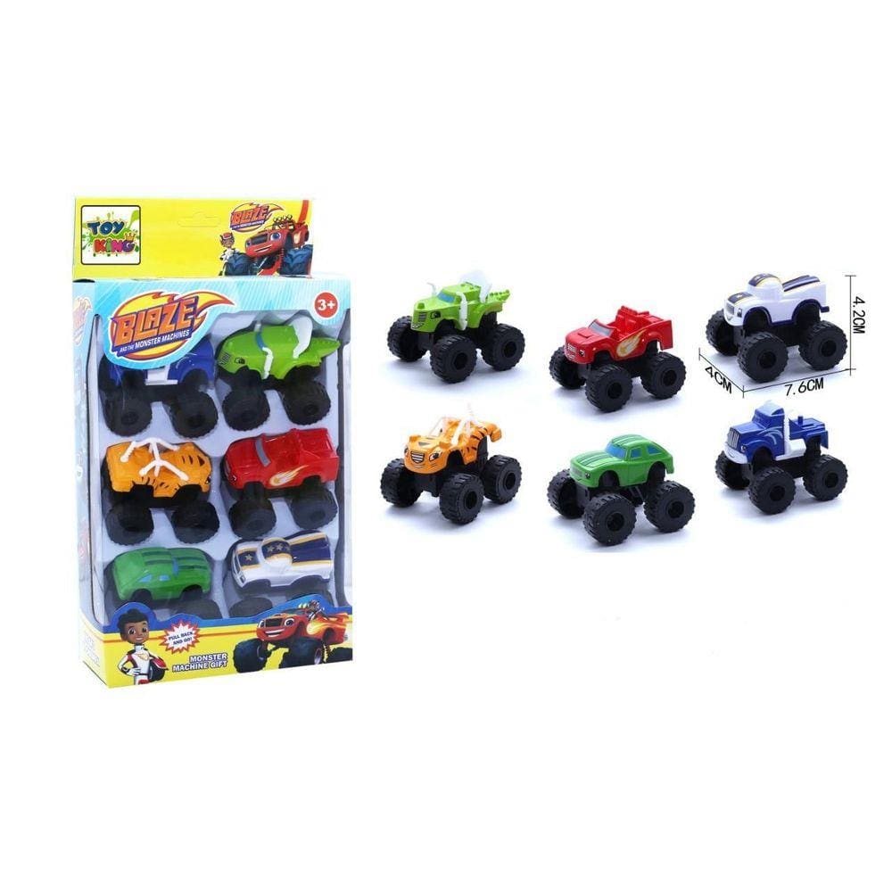 Blaze Monster Machines Kit Com 6 Carrinhos Fricção