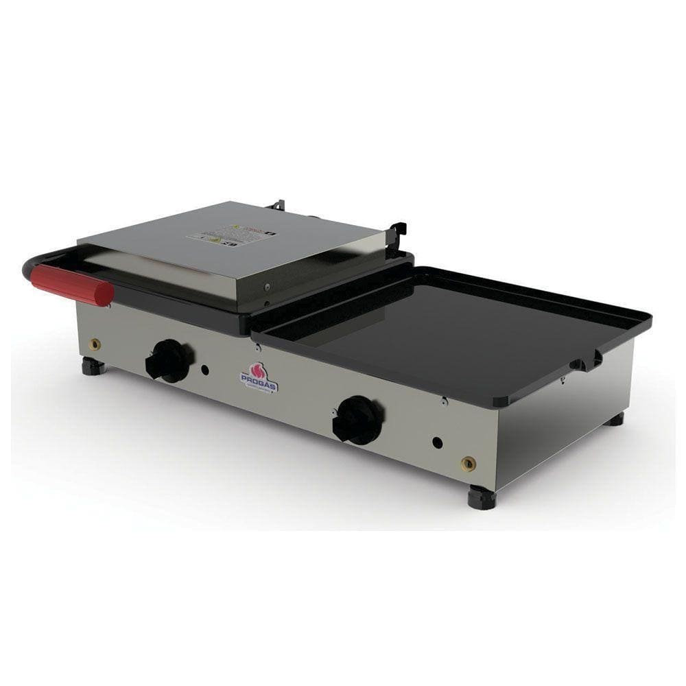 Chapa Sanduicheira Dupla Elétrica Progás Inox com Prensa PR-700ENEW 127V