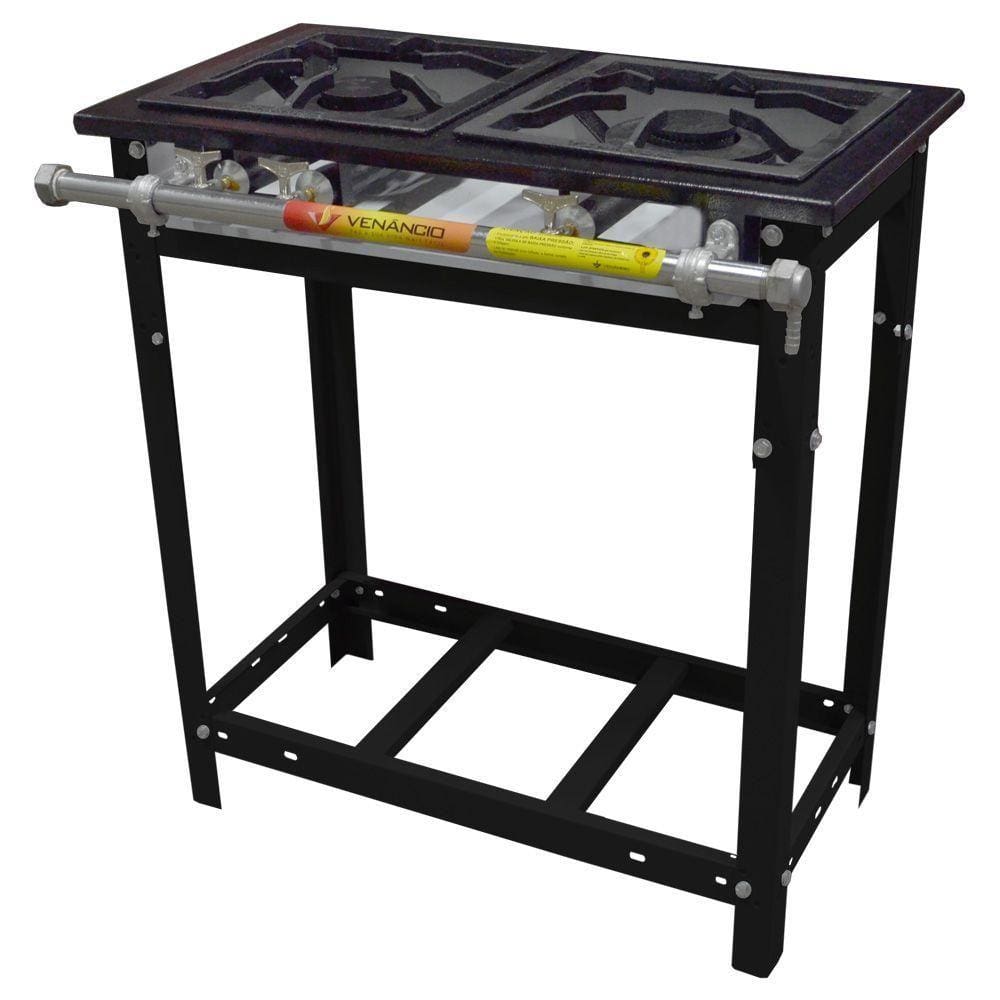Fogão Venâncio Extra 2 Bocas 1 Dupla com Pé E2d1p