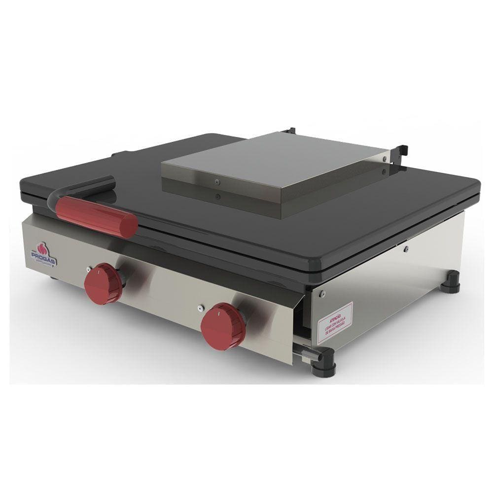 Chapa Sanduicheira Simples a Gás Progás Inox com Prensa PR-550GN