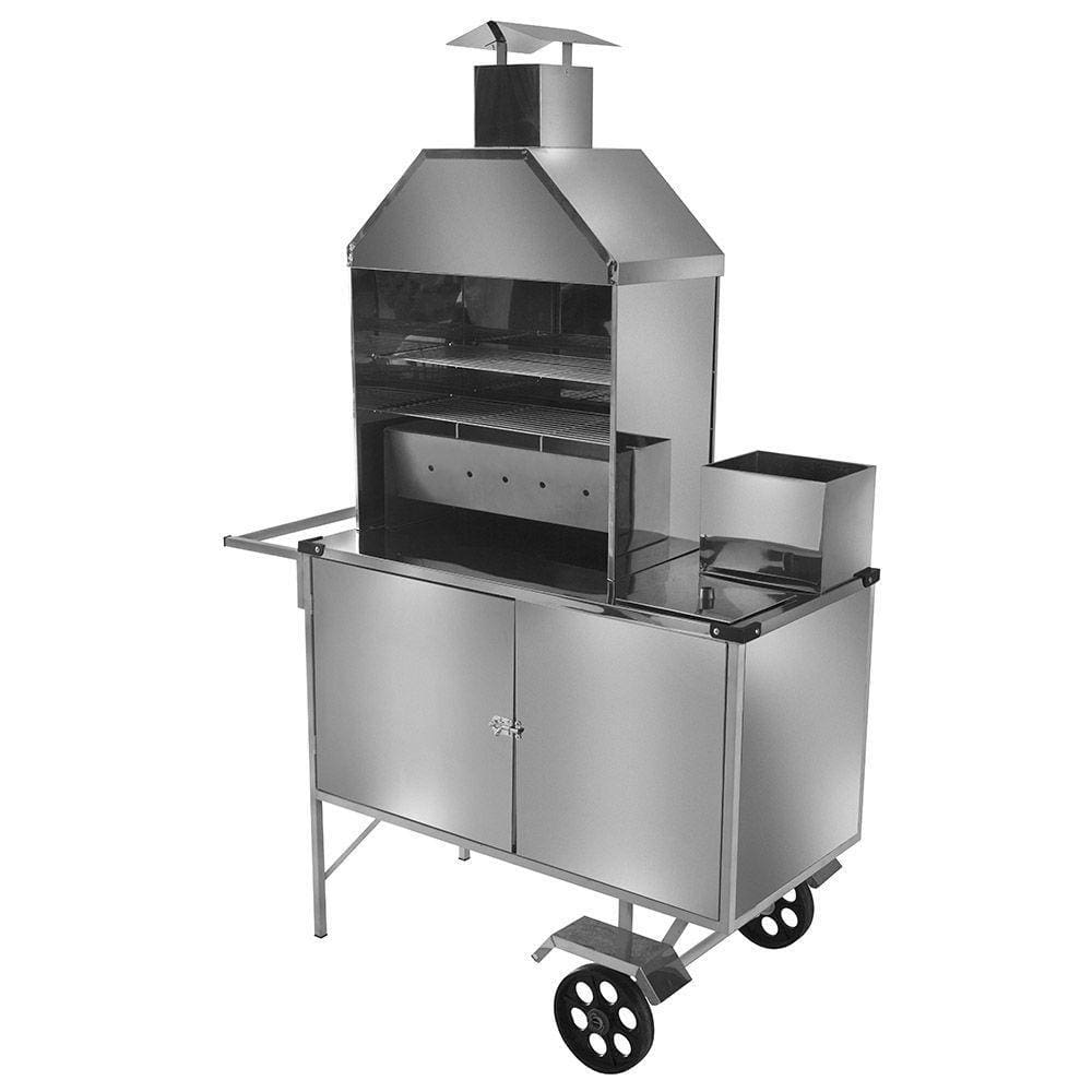 Carrinho de Churrasco Cefaz Luxo Inox Rodas Maciças L03M