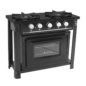 Fogão Profissional 2 Bocas Venâncio Linha Bravo Preto com Forno Br2bfpr