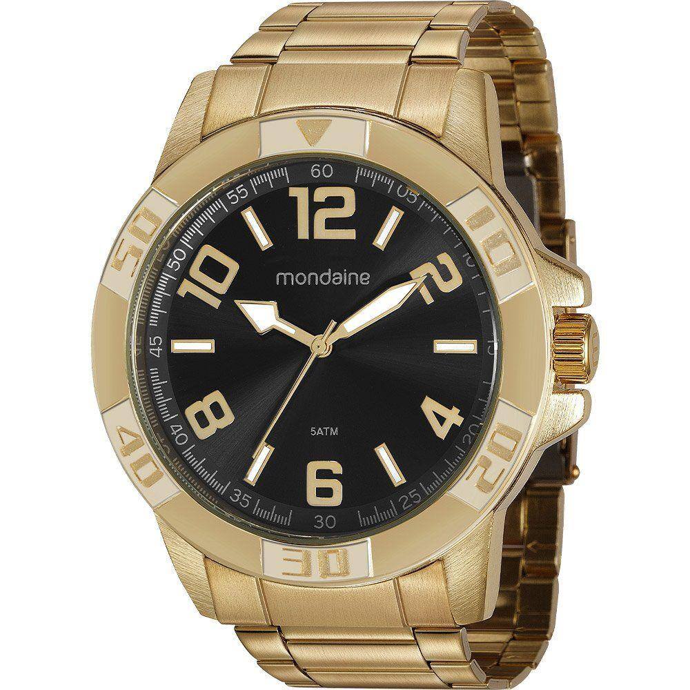 Compre Relógio Mondaine 76681LPMVDE2 Dourado/Preto Mondaine Online
