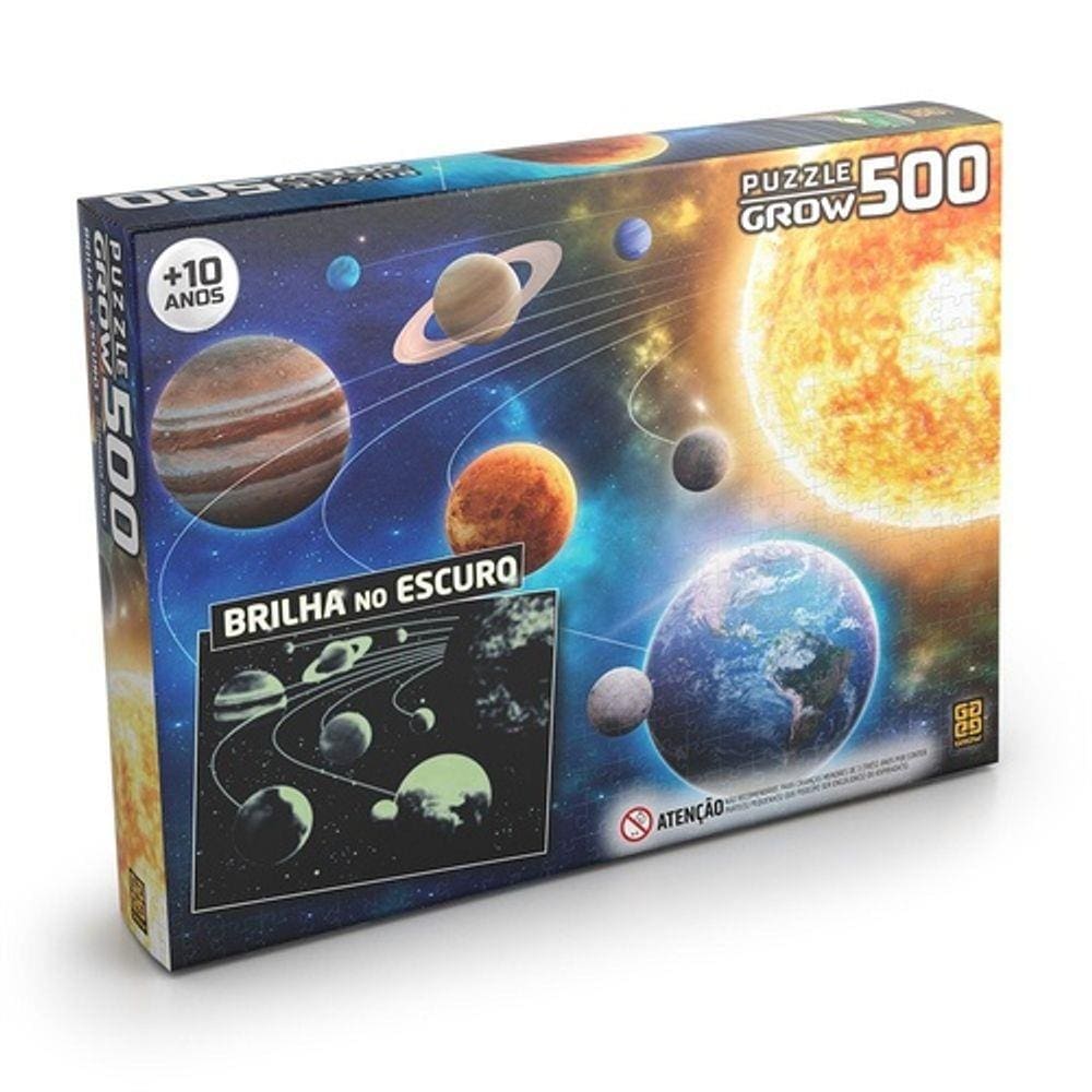 Puzzle 500 peças Sistema Solar - Brilha no escuro