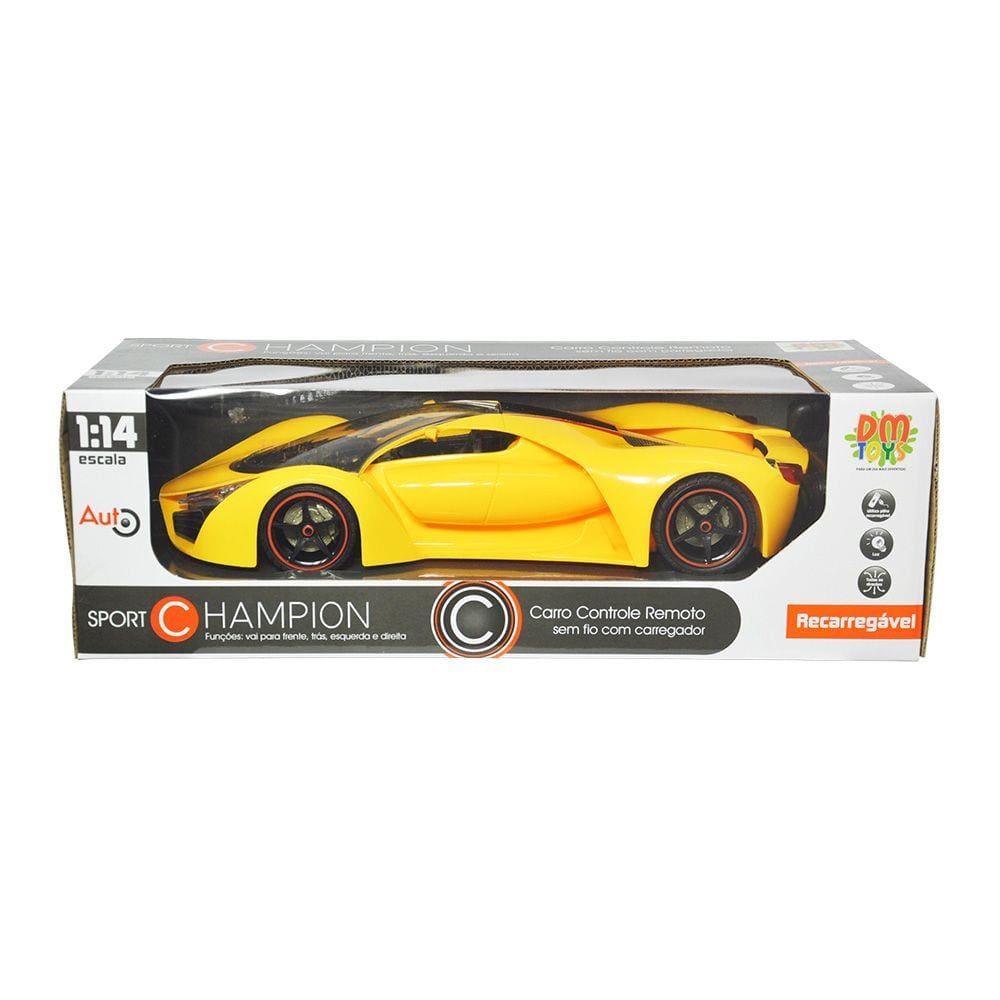 CARRO CONTROLE REMOTO Ferrari Sport Amarelo - DMToys