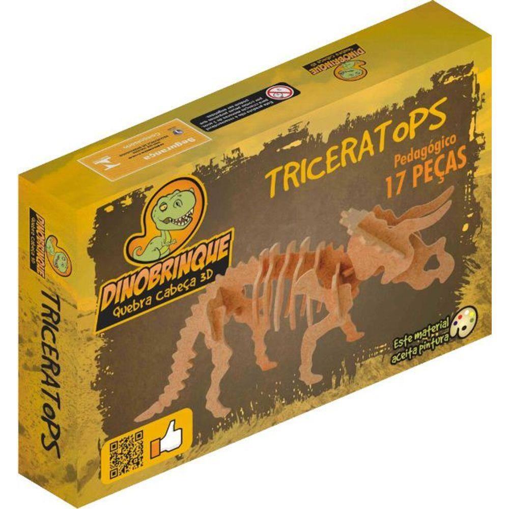 Dinossauro Dimeterodon p/ montar, Quebra-Cabeça 3D, 30 peças, Brinquedo e  decoração MDF