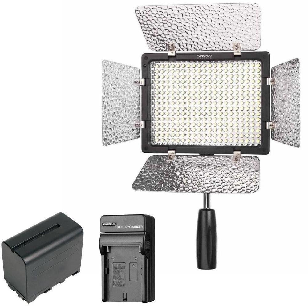 Kit Led Yn-300 Ii + Bateria Fp970 + Carregador