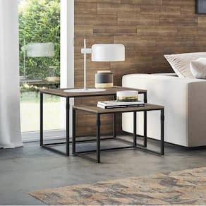 Conjunto de Mesa Lateral Industrial Quadrada Aço Parati