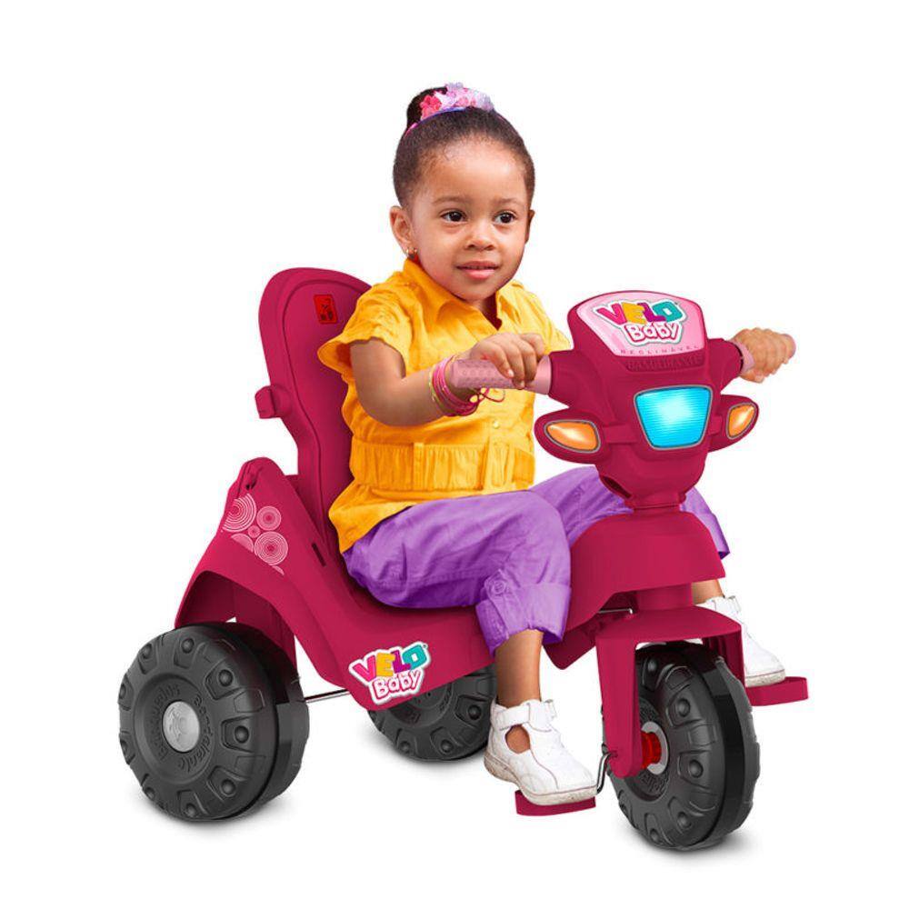 Triciclo Infantil Moto Duo Calesita Laranja 1 à 3 Anos