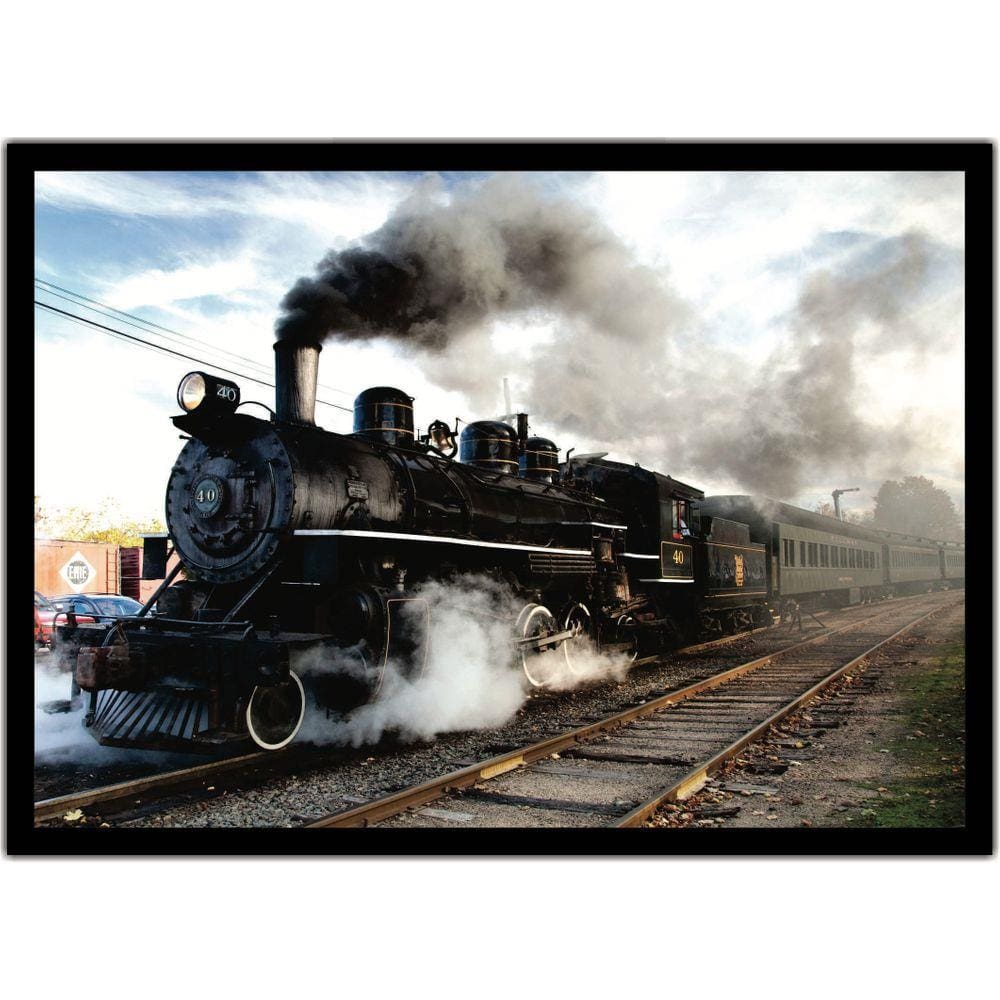 Quadro Decorativo Trem Locomotiva Com Moldura G01
