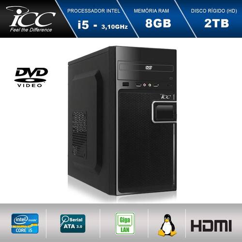 Computador Desktop ICC IV2583D Intel Core I5 3.20 ghz 8GB HD 2TB DVDRW HDMI FULL HD Menor preço em Computador Desktop ICC IV2583D Intel Core I5 3.20 ghz 8GB HD 2TB DVDRW HDMI FULL HD