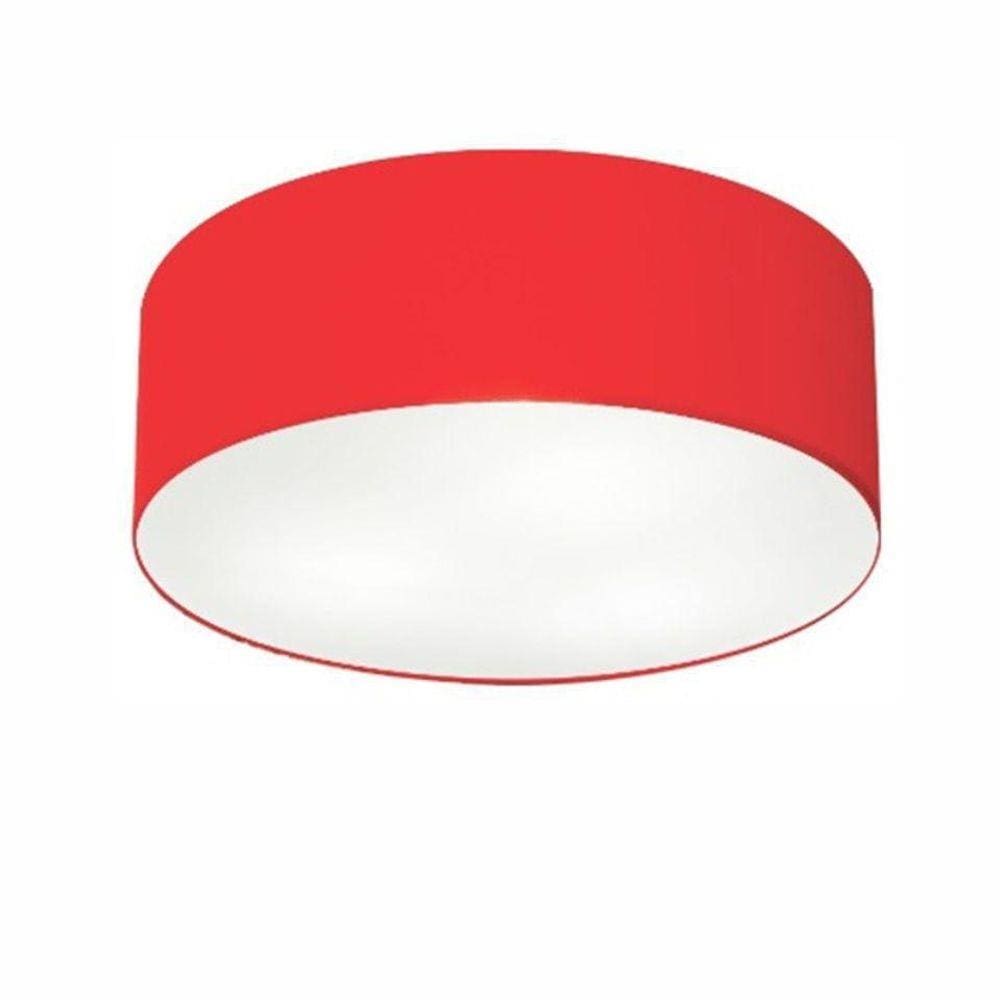 Plafon Cilíndrico Md-3014 50X15Cm Vermelho - Bivolt