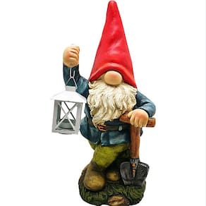 Gnomo com Lanterna Decorativo para Jardim 46cm Colorido Just Home Collection