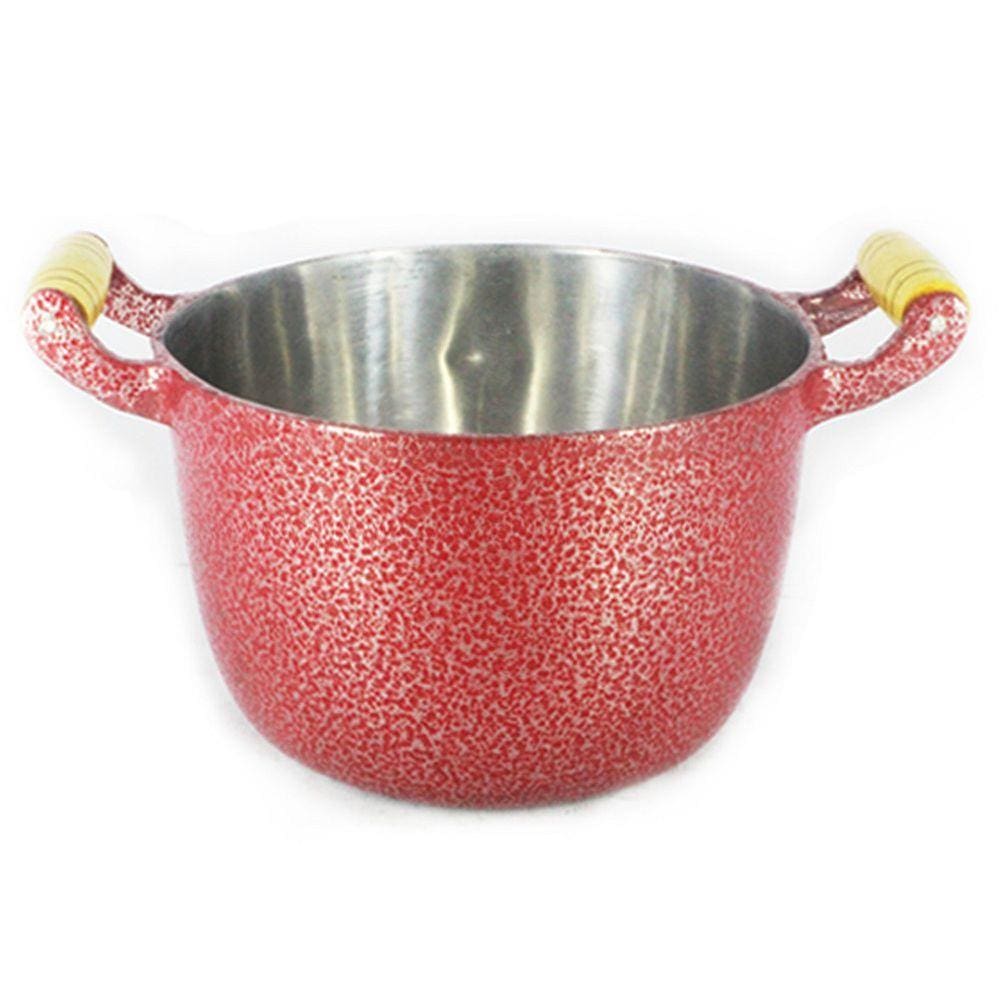 Caldeirão Alumínio Fundido Craqueado Alça De Madeira 18cm