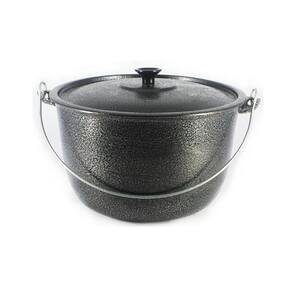 Caldeirão Alumínio Fundido Craqueado Alça Galvanizada 14cm