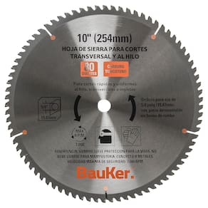 Lâmina de Serra Circular 10" 80 Dentes Alumínio Natural
