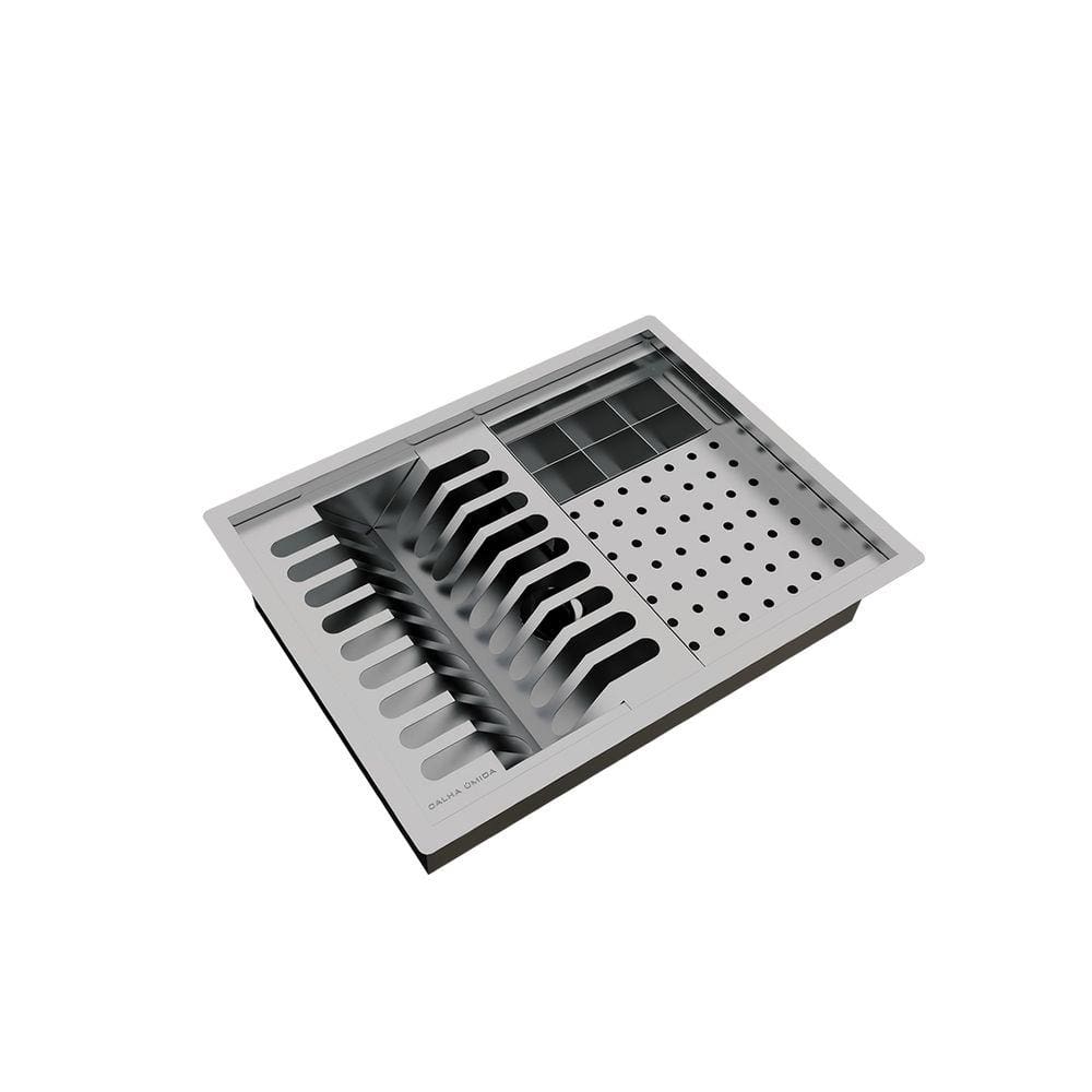 Calha Úmida Canal Equipado Escorredor Louça Inox Embutido