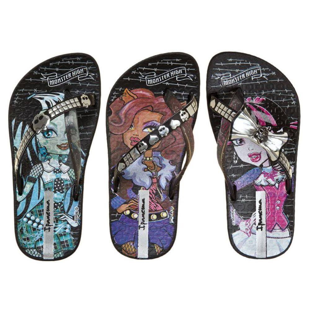Sandalia monster high pocket 21208 grendene preto roxo | Casas Bahia