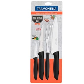 Conjunto de Facas Tramontina Plenus inox 4 Peças Preto