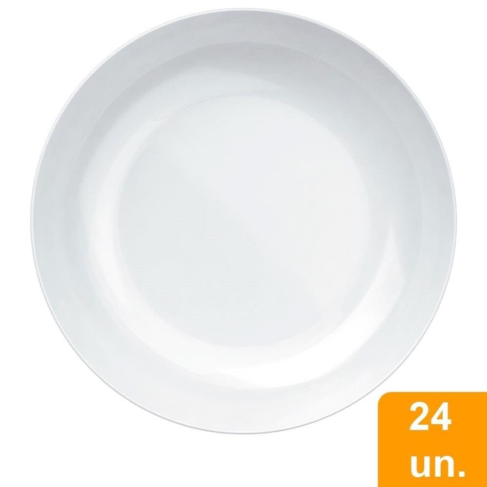 Conjunto de Pratos Fundos Duralex Opaline Blanc 24 Peças