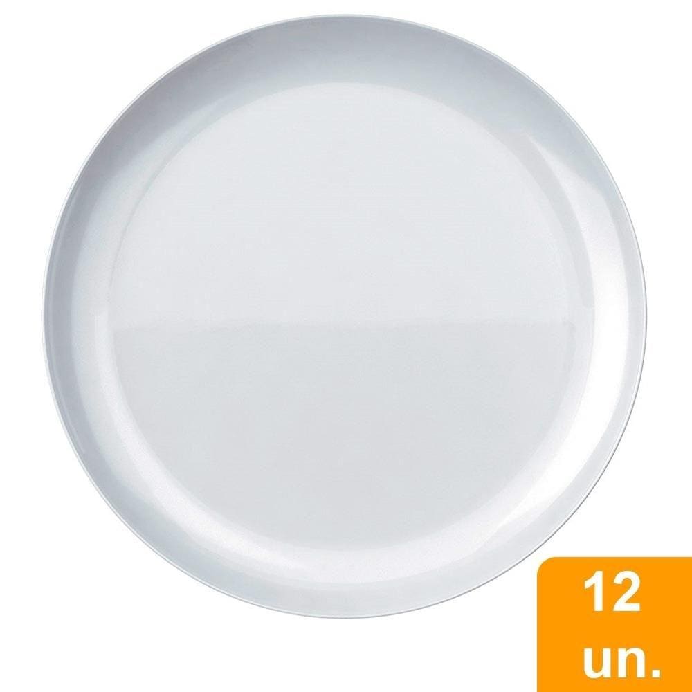 Conjunto de Pratos Rasos Duralex Opaline Blanc Profissional 12 peças - Branco