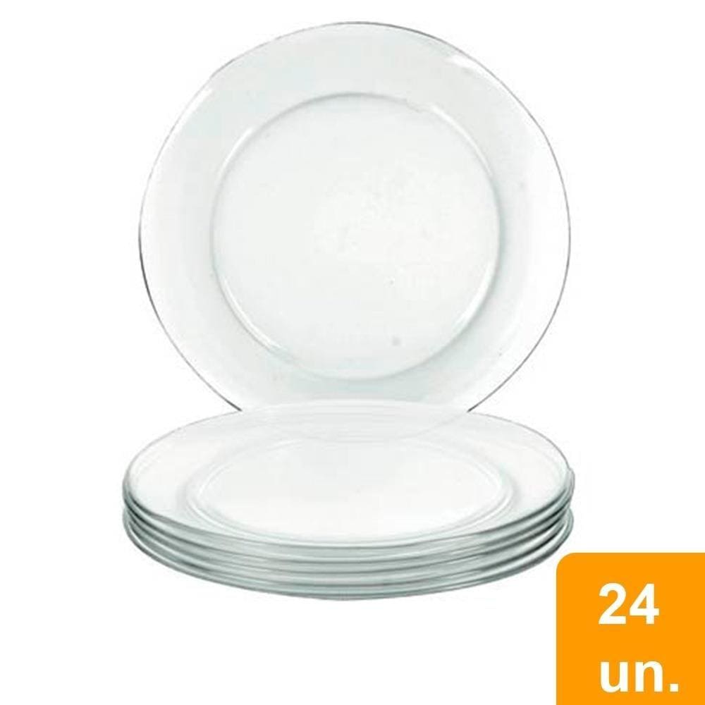 Conjunto de Pratos Rasos Duralex Astra Gorumet p/ kilo 24 peças