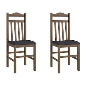 Conjunto 2 Cadeiras Madeira Tecido Corino 300 - Ameixa Negra
