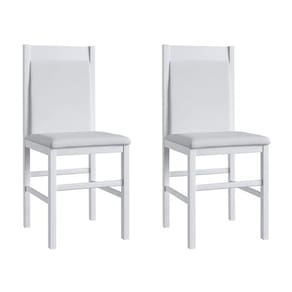 Conjunto 2 Cadeiras Madeira E Tecido Corino 600 - Branco