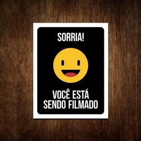 Placa Sinalização Sorria Você Está Sendo Filmado Atenção