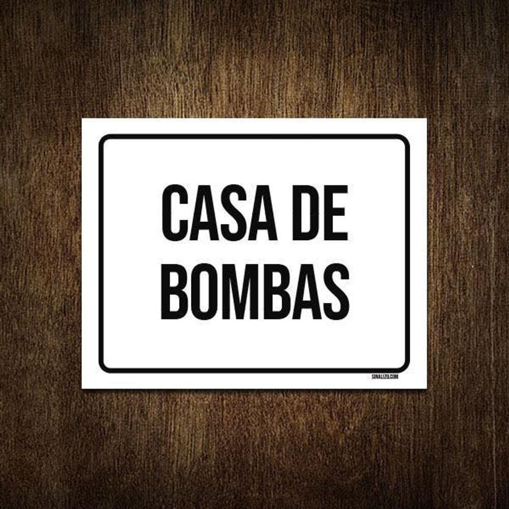 Placa Sinalização Casa De Bombas 27X35