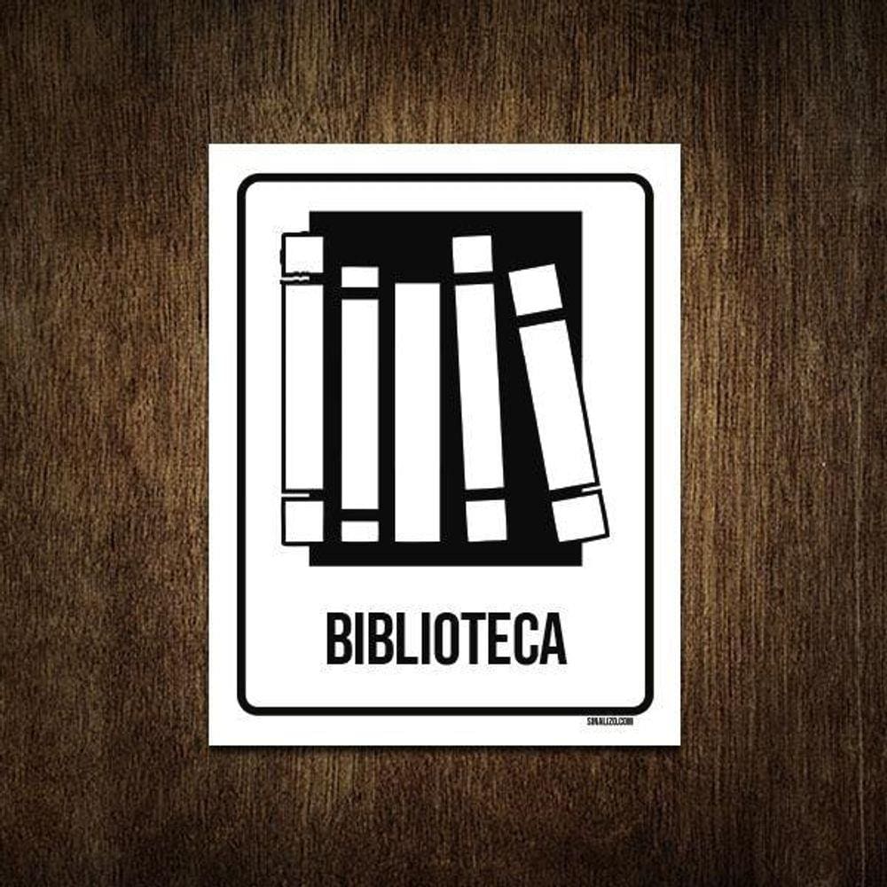 Placa Condomínio Ambiente Biblioteca 36X46