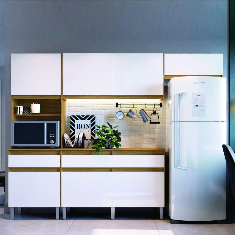 Cozinha Compacta 4 Peças Pimenta Decibal Naturalle/Branco
