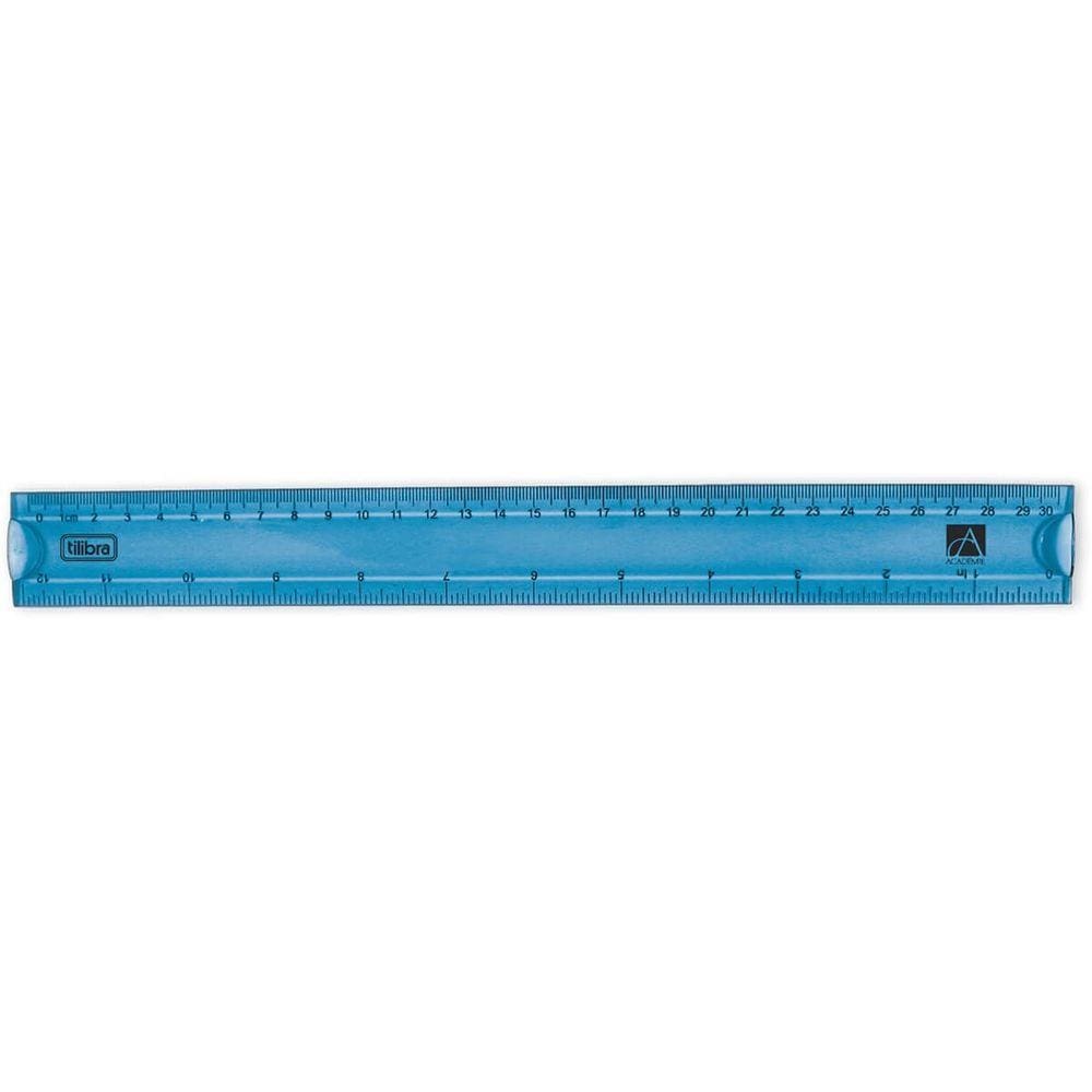 Régua Flexível 30cm Académie Azul