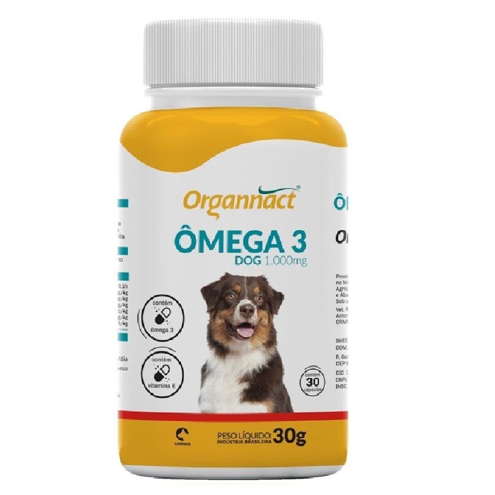Organnact Ômega 3 dog 1000 - 30 cápsulas