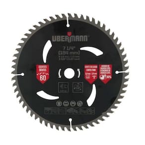 Lâmina de Serra Circular para Madeira 184mm 7 1/4" 21S5760 60 Dentes Ubermann