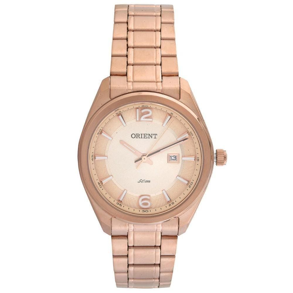 Relogio Feminino Rose Orient Com Data Todo Em Aço